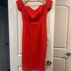 Dress the Population Orange midi dress
